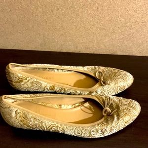 Nine WEST Green Jeweled Flats Vintage